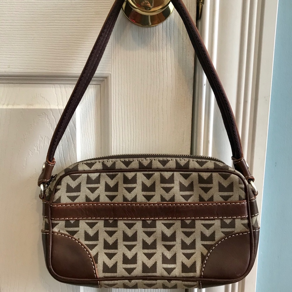 Vintage Michael Kors Brown and Cream Shoulder Bag